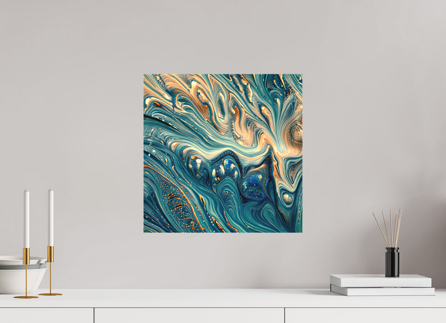 15 x 15″, Curator Canvas Print - Matte Molten Fluids No. 00064