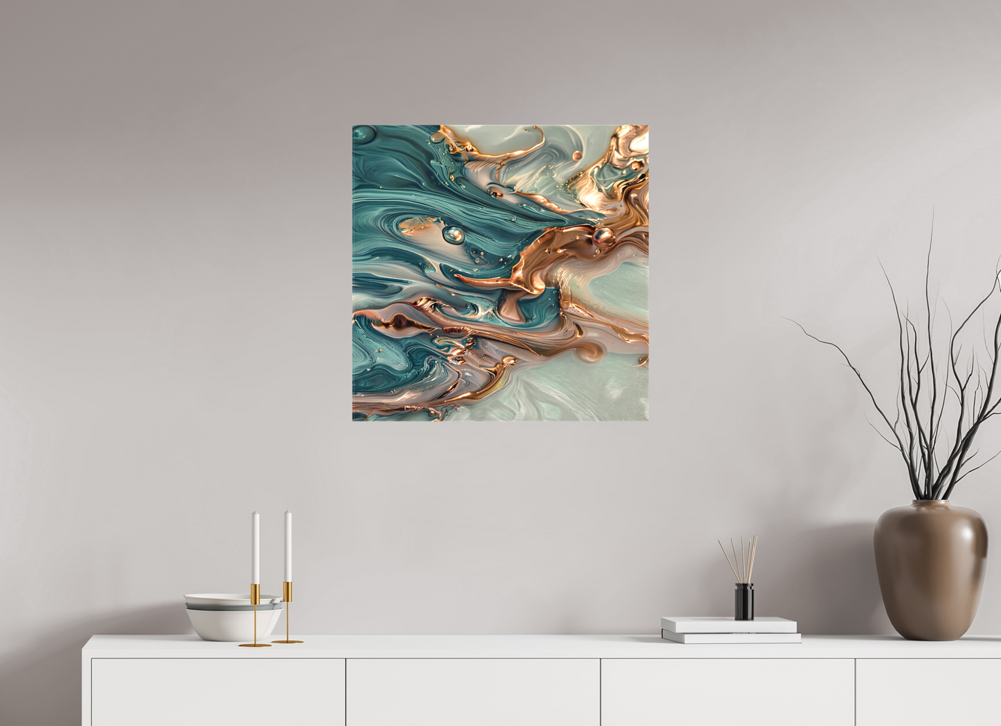 25 x 25″, 2 Curator Canvas Print - Matte Molten Liquid No. 10074