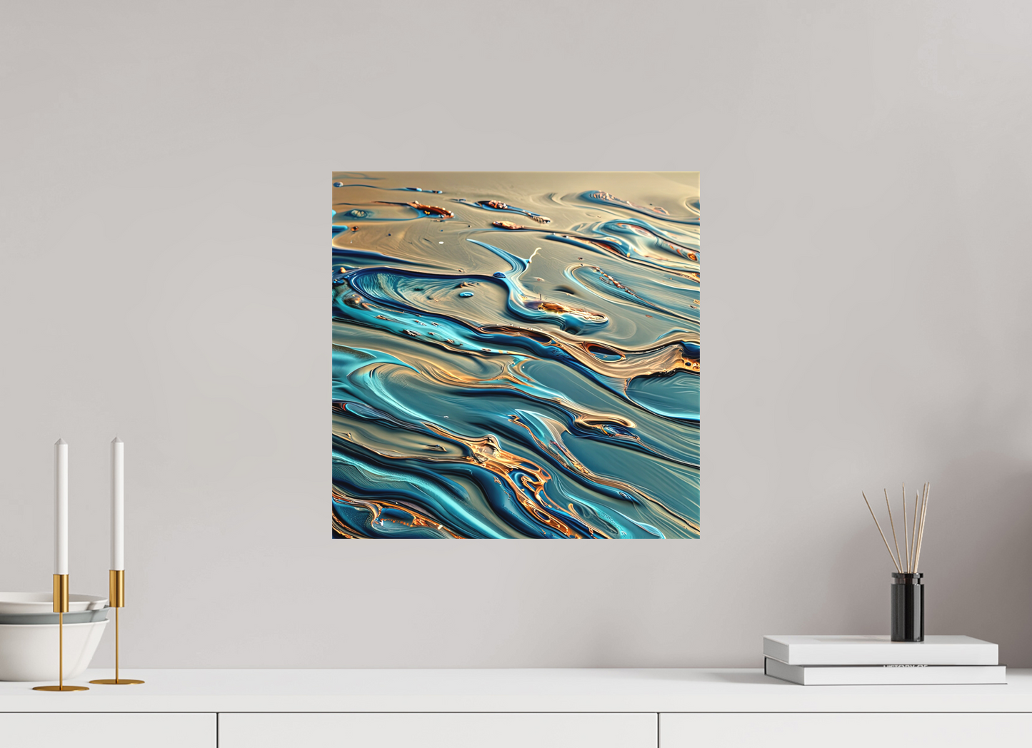 15 x 15″, 2 Curator Canvas Print - Matte Fluid Waves No. 00056