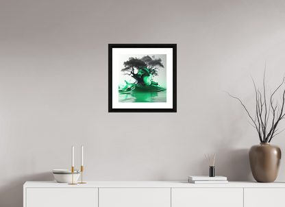 15 x 15″, Premiere Fine Art Print - Ebony Liquid Foliage No. 00010