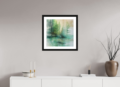 20 x 20″, Premiere Fine Art Print - Ebony Liquid Foliage No. 00017