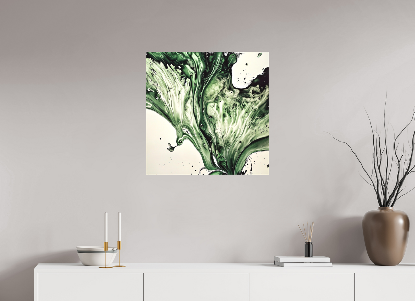 25 x 25″, 2 Curator Canvas Print - Matte Emulsion Pour No. 00042