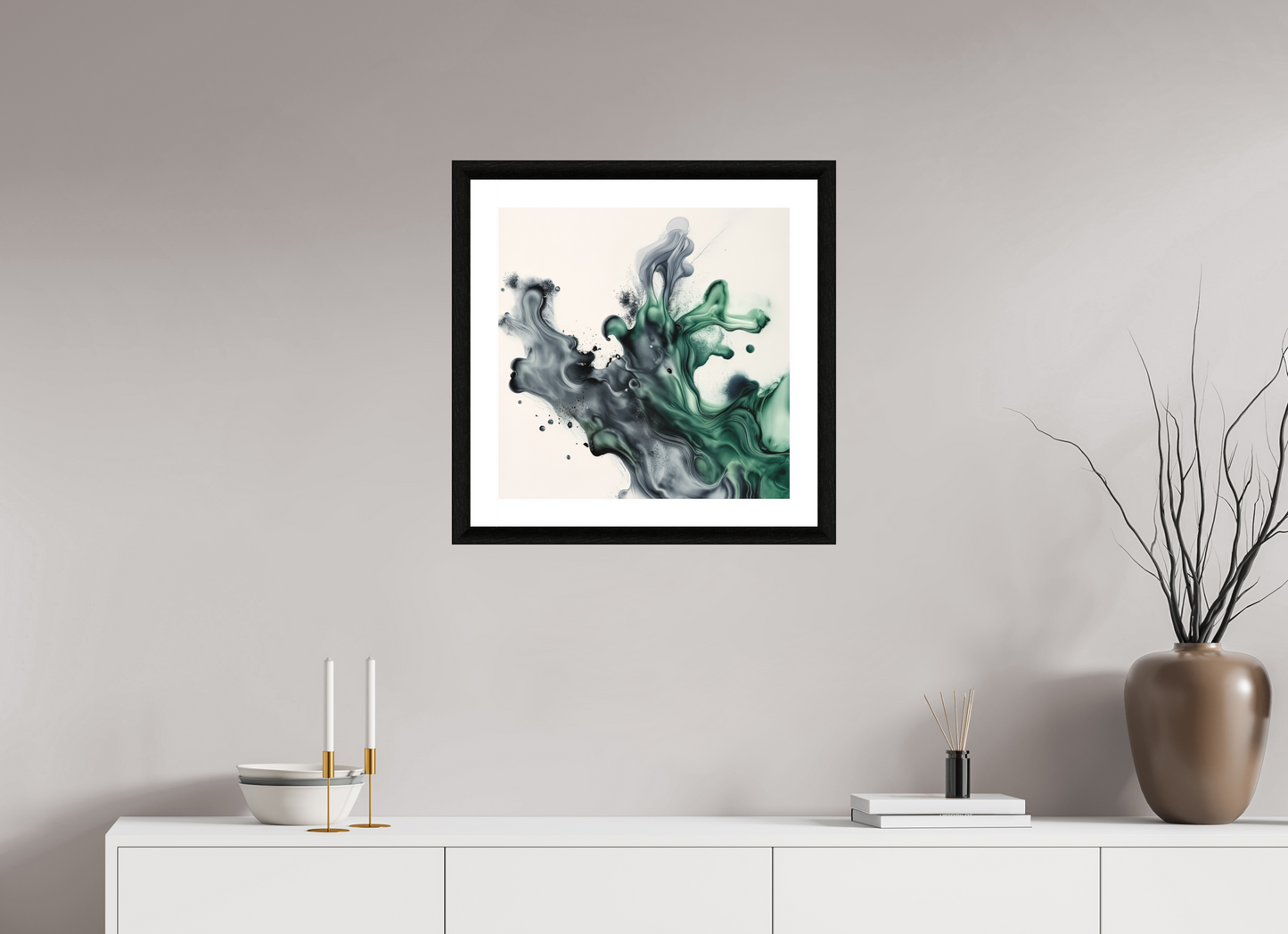 20 x 20″, 3 Premiere Fine Art Print - Ebony Emulsion Stream No. 10033