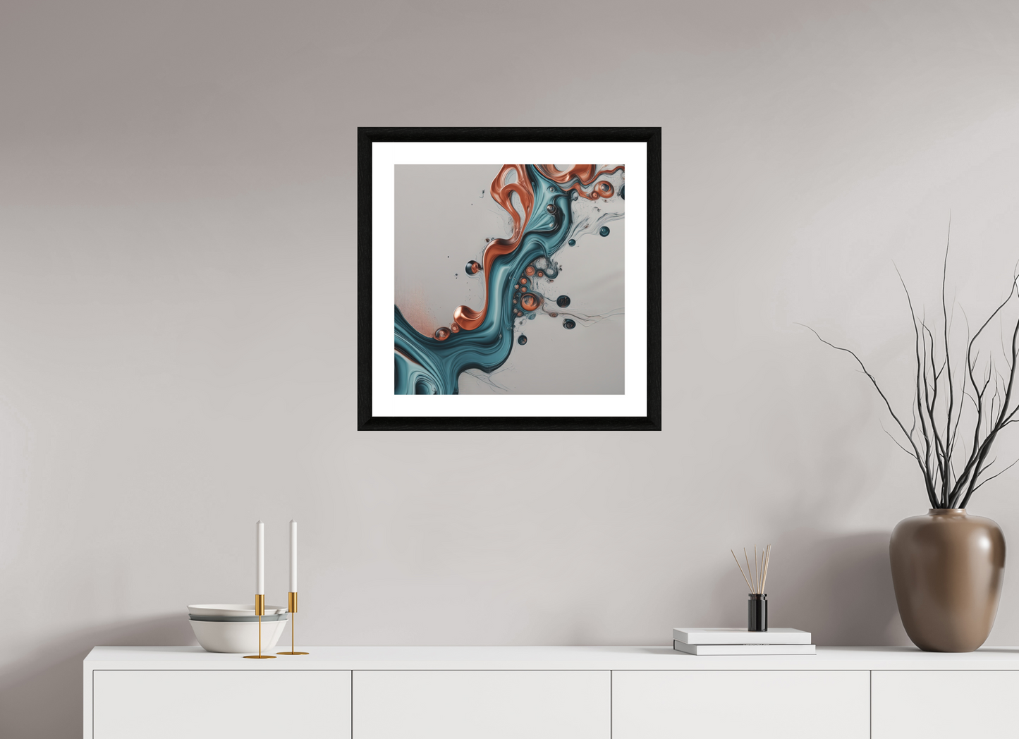 20 x 20″, 3 Premiere Fine Art Print - Ebony Liquids No. 00077