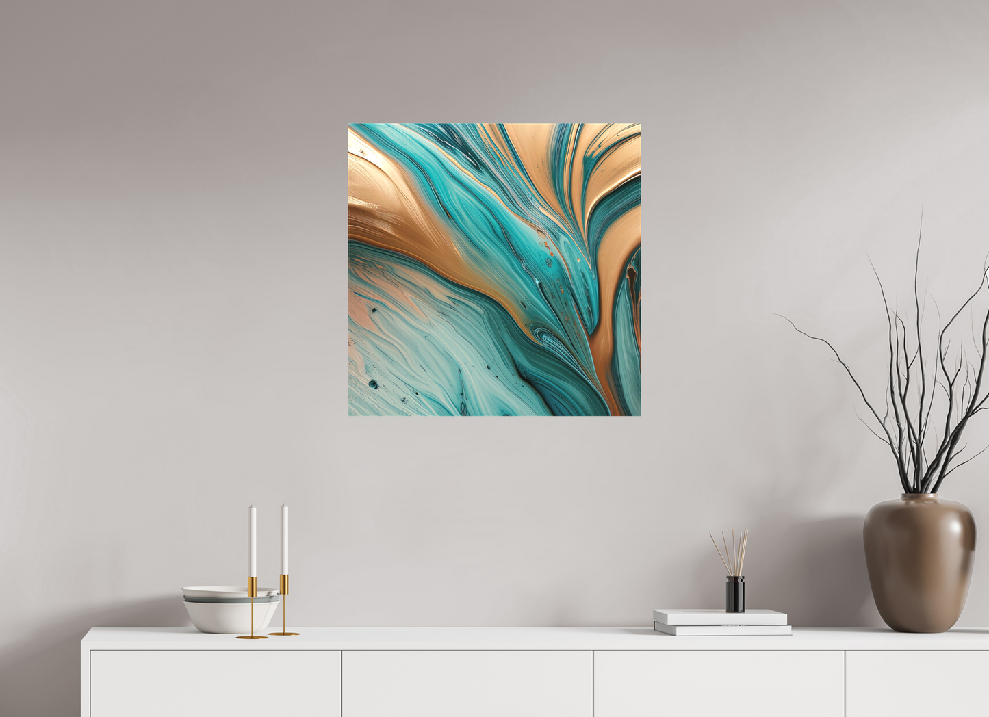 25 x 25″, 2 Curator Canvas Print - Matte Molten Fluids 00070