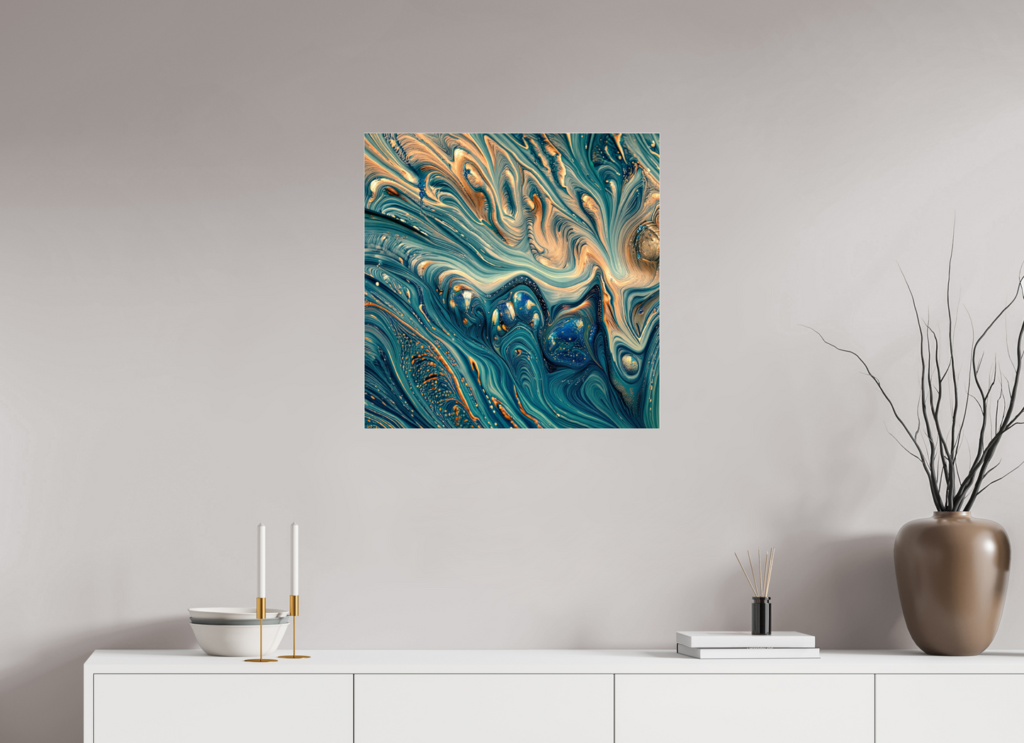 25 x 25″, Acrylic Standard Gallery Molten Fluids No. 00064