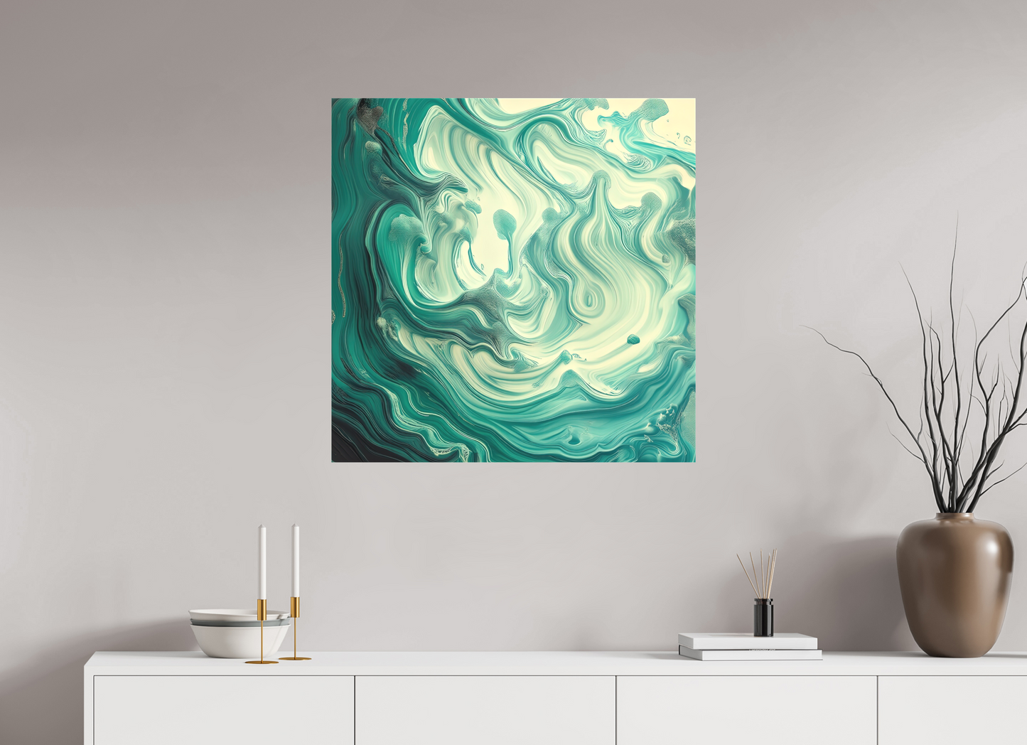 30 x 30″, 2 Curator Canvas Print - Matte Fluid Pour No. 10048