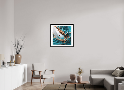 25 x 25″, 3 Premiere Fine Art Print - Ebony Molten Liquid No. 10094