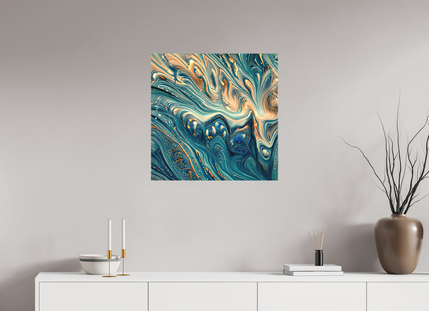 25 x 25″, Curator Canvas Print - Matte Molten Fluids No. 00064