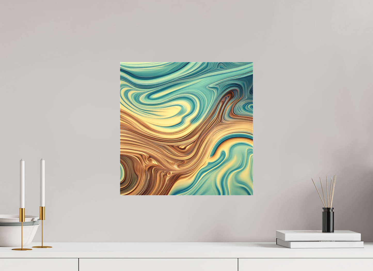15 x 15″, 2 Curator Canvas Print - Matte Molten Liquid No. 10051