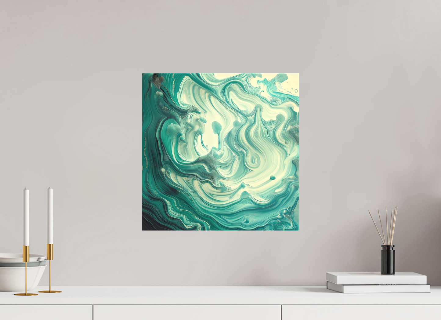 15 x 15″, 2 Curator Canvas Print - Matte Fluid Pour No. 10048