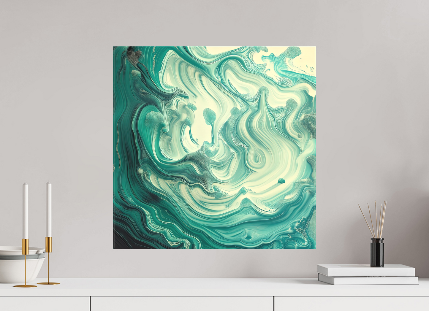 20 x 20″, 2 Curator Canvas Print - Matte Fluid Pour No. 10048