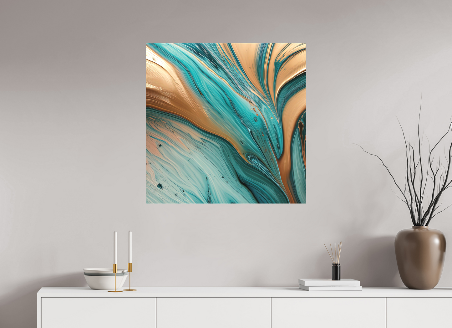 30 x 30″, 2 Curator Canvas Print - Matte Molten Fluids 00070