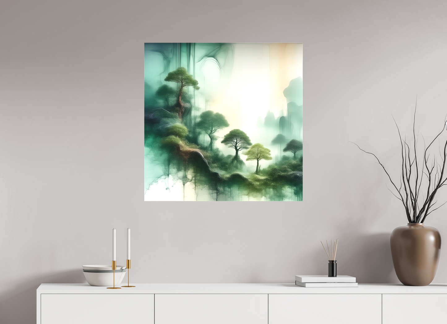 30 x 30″, Curator Canvas Print - Matte Liquid Foliage No. 00015