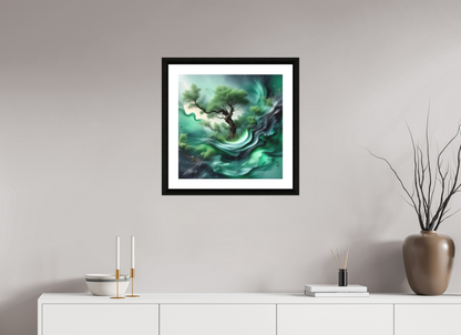 20 x 20″, Premiere Fine Art Print - Ebony Liquid Foliage No. 00018