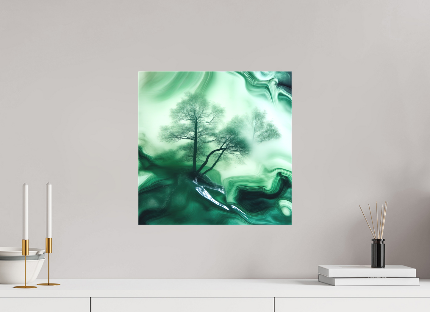 15 x 15″, Curator Canvas Print - Matte Liquid Foliage No. 00009