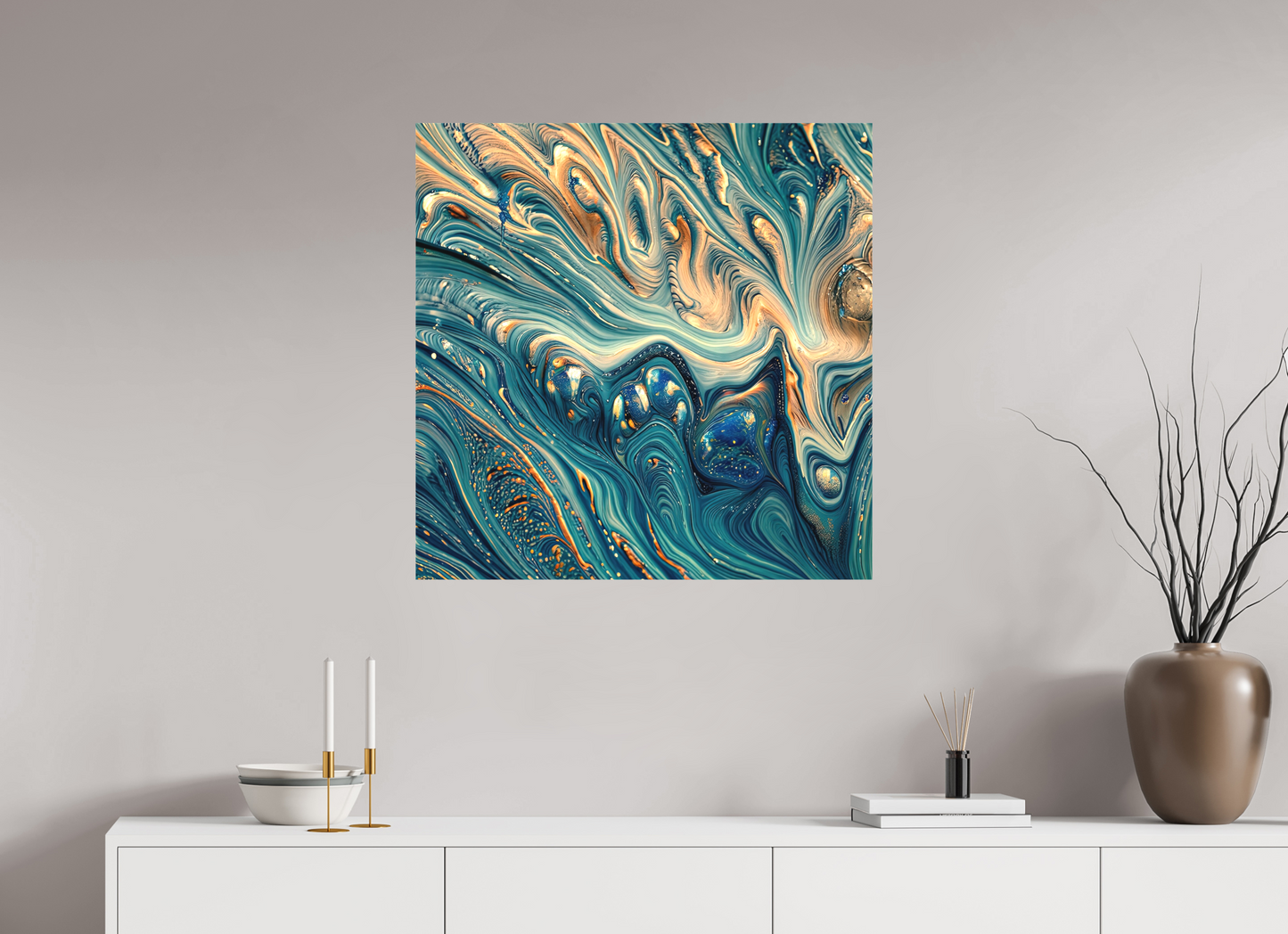 30 x 30″, Curator Canvas Print - Matte Molten Fluids No. 00064