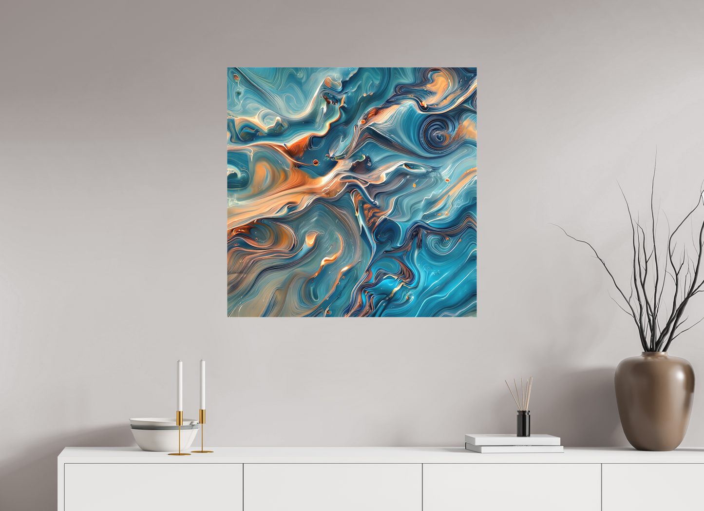 30 x 30″, Curator Canvas Print - Matte Molten Fluids No. 00057