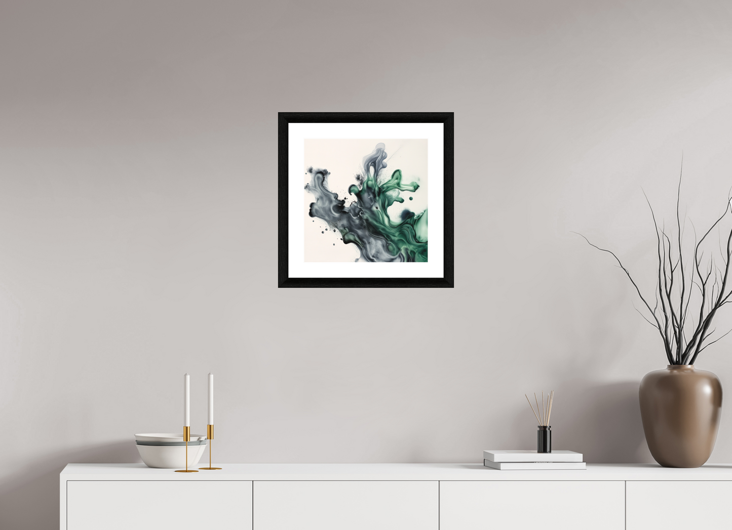 15 x 15″, 3 Premiere Fine Art Print - Ebony Emulsion Stream No. 10033