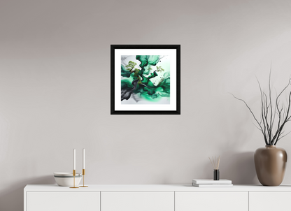 15 x 15″, Premiere Fine Art Print - Ebony Liquid Foliage No. 00001