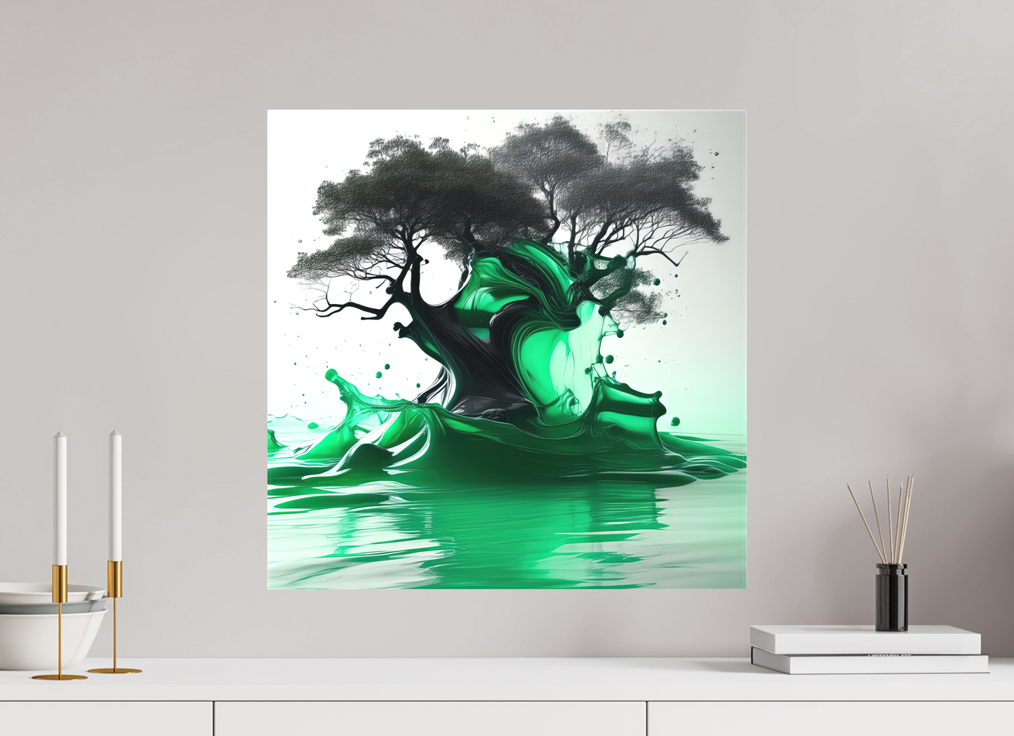 20 x 20″, Curator Canvas Print - Matte Liquid Foliage No. 00010