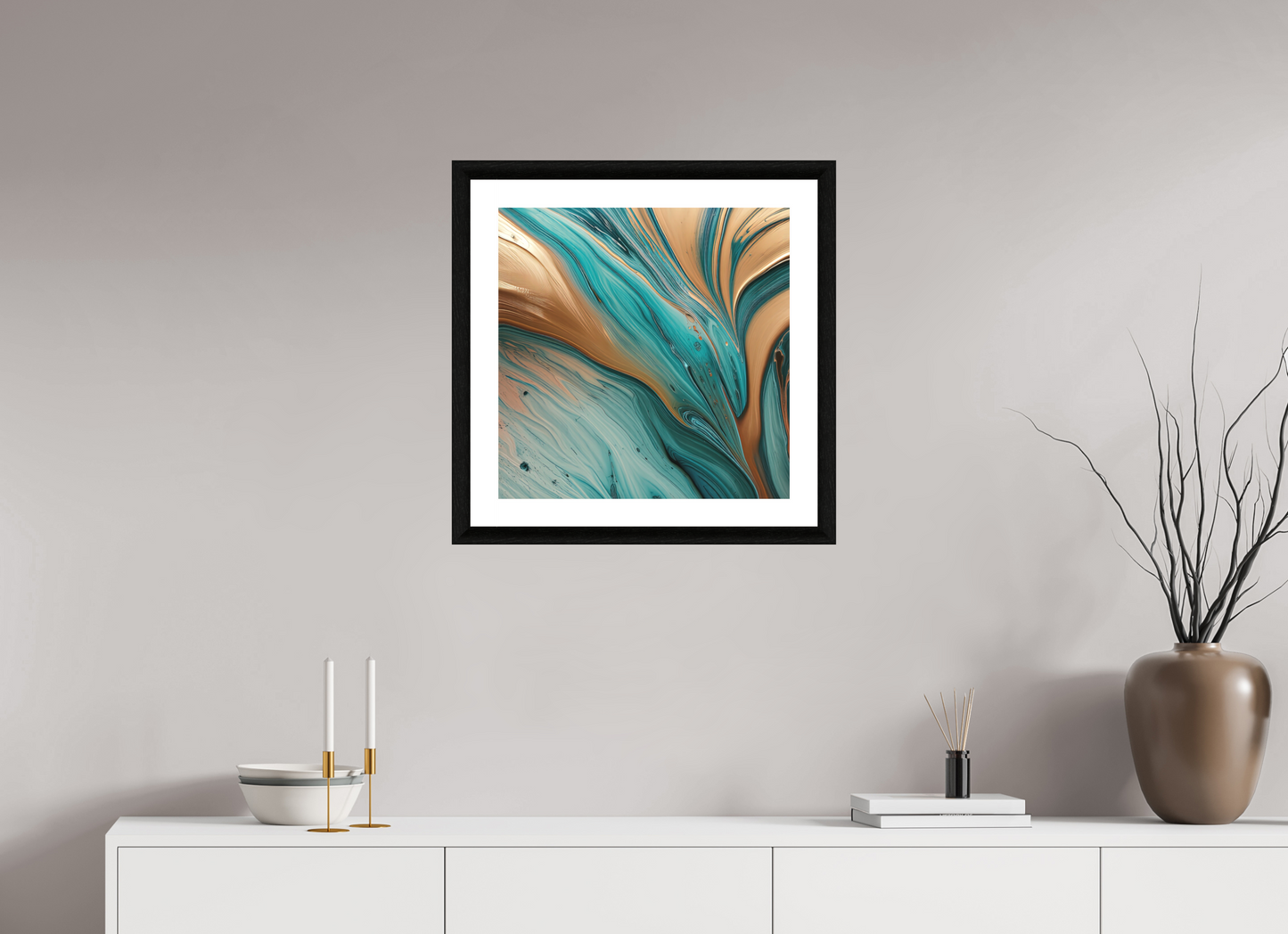 20 x 20″, 3 Premiere Fine Art Print - Ebony Liquid No. 00070