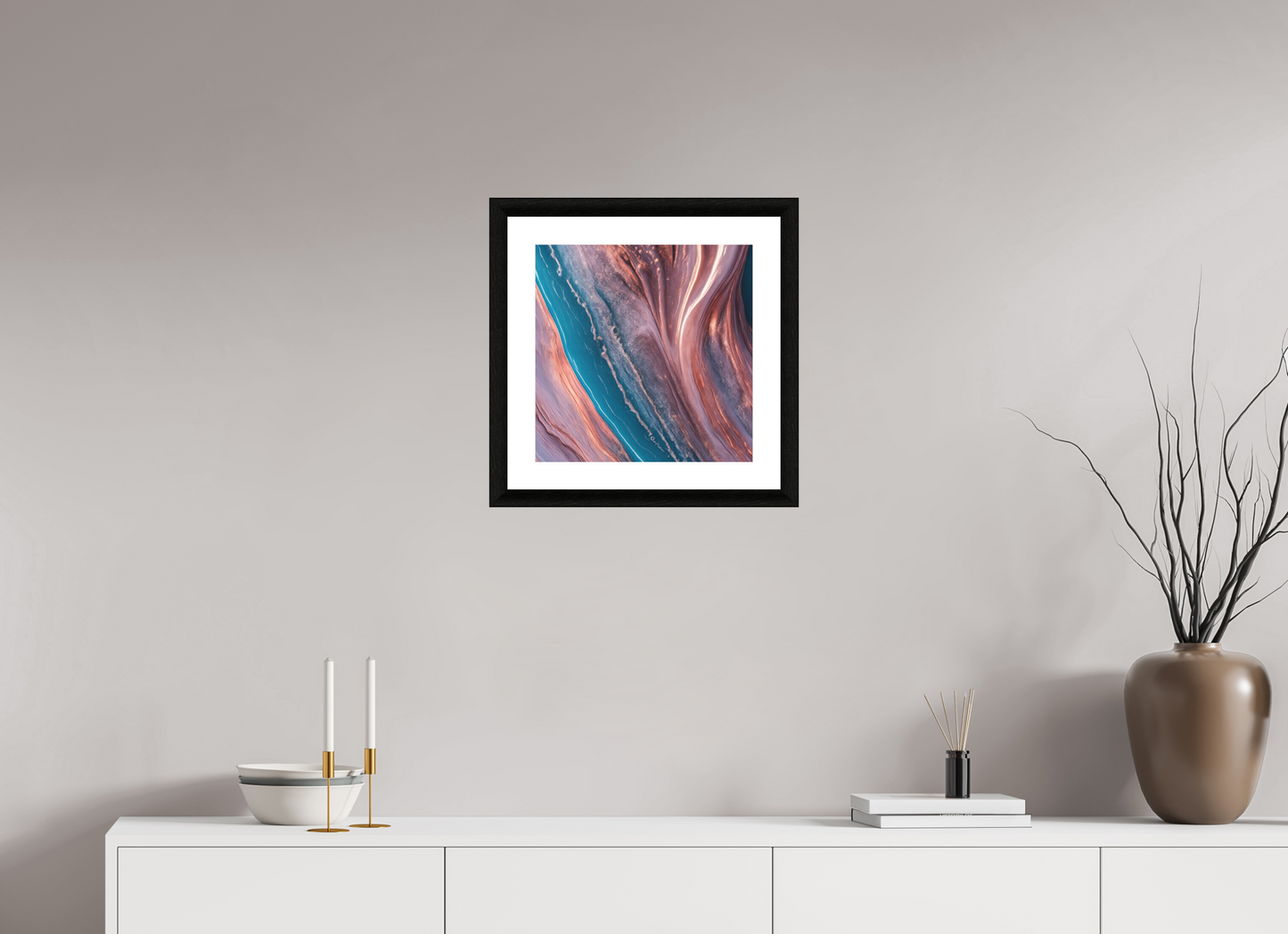 15 x 15″, 3 Premiere Fine Art Print - Ebony Liquid Porcelean