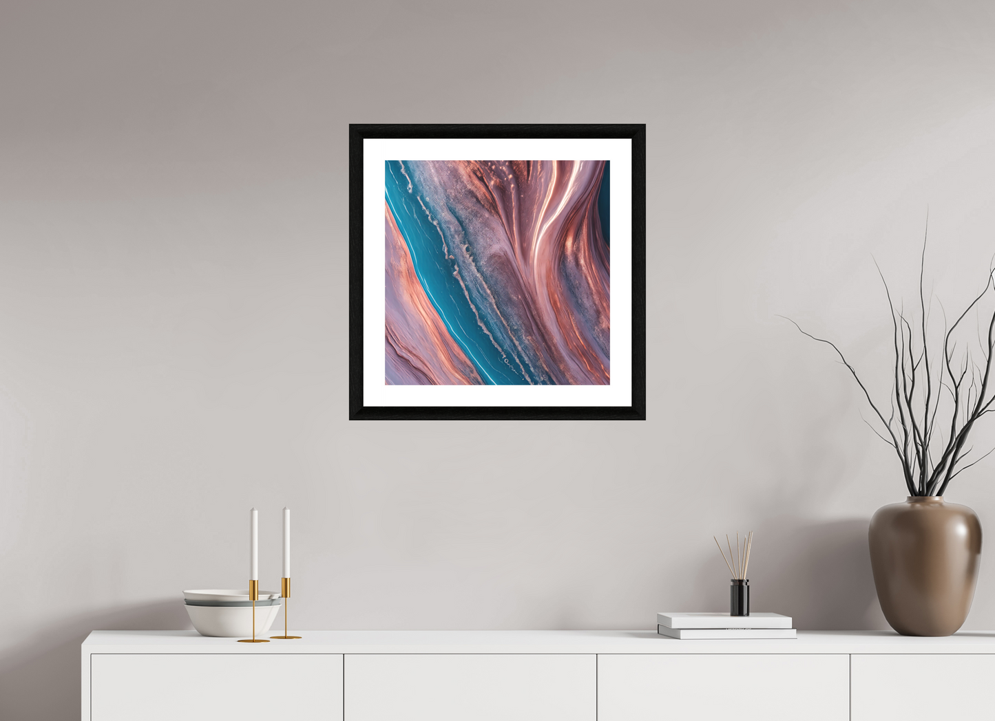 20 x 20″, 3 Premiere Fine Art Print - Ebony Liquid Porcelean