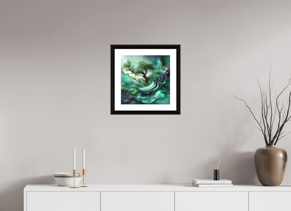 15 x 15″, Premiere Fine Art Print - Ebony Liquid Foliage No. 00018