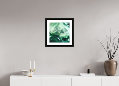 15 x 15″, Premiere Fine Art Print - Ebony Liquid Foliage No. 00009