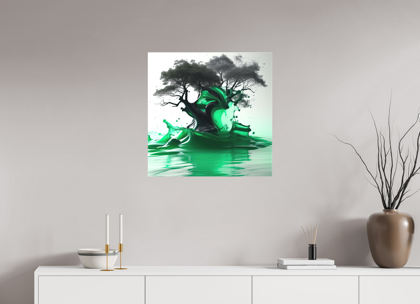 25 x 25″, Curator Canvas Print - Matte Liquid Foliage No. 00010