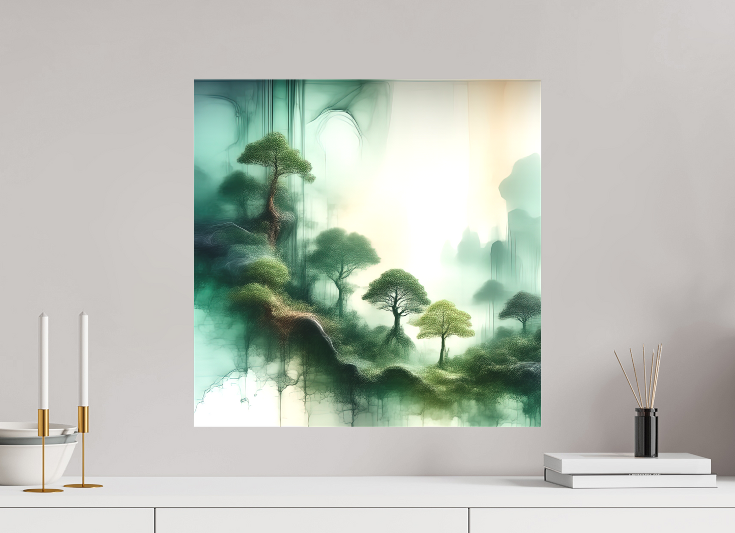 20 x 20″, Curator Canvas Print - Matte Liquid Foliage No. 00015