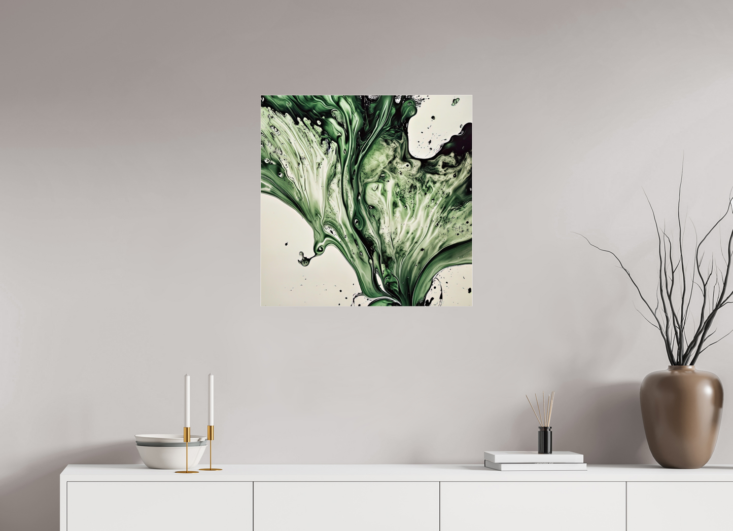 25 x 25″, 1 Acrylic Standard Gallery Emulsion Pour No. 00042