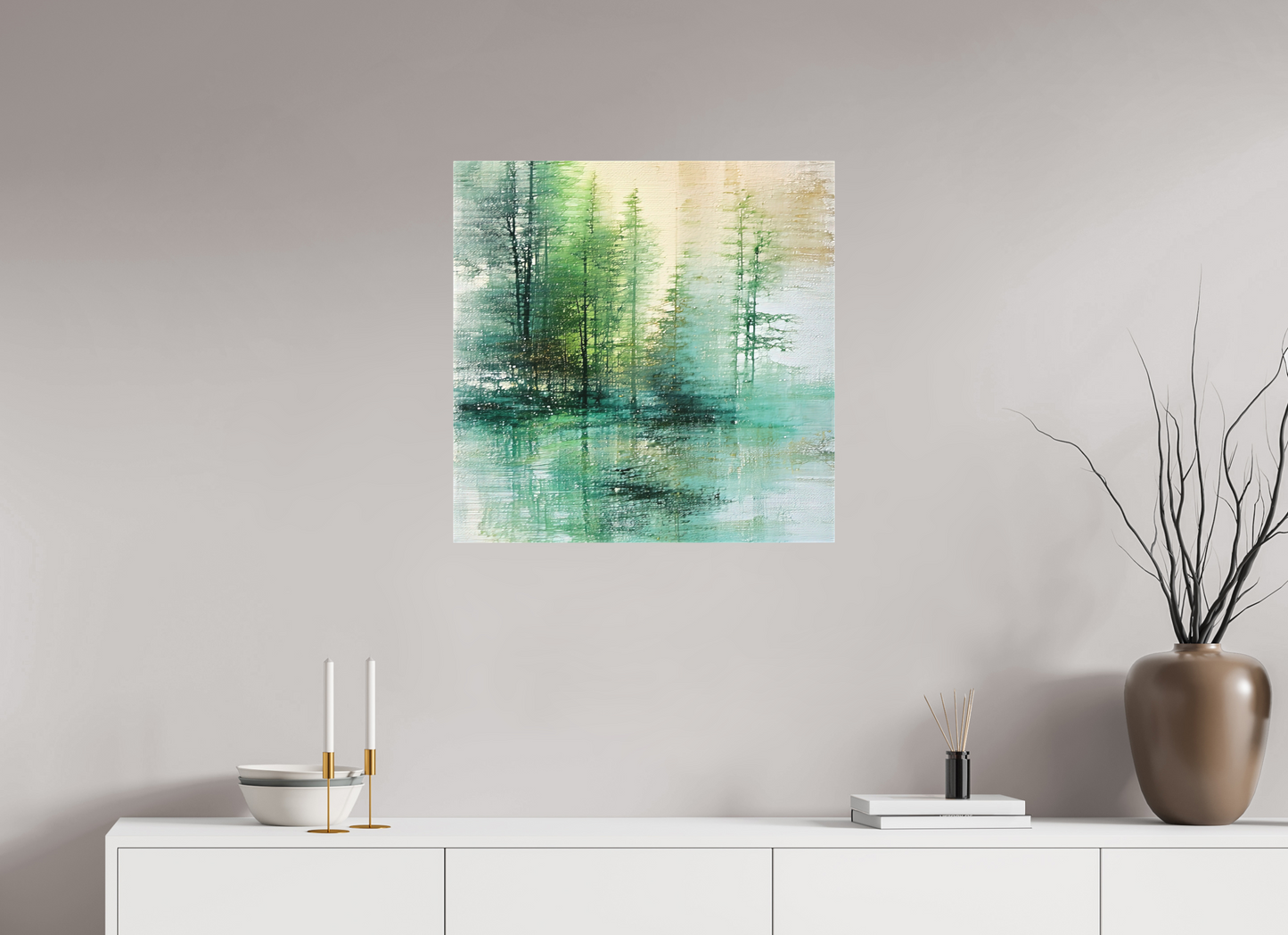 25 x 25″, Curator Canvas Print - Matte Liquid Foliage No. 00017